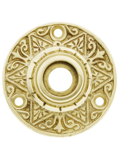 2 3/16 inch Eastlake Victorian Rosette in Polished Brass.